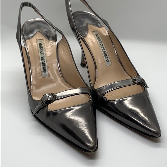 Manolo Blahnik Shoes - Authentic metallic silver Manolo Blahniks